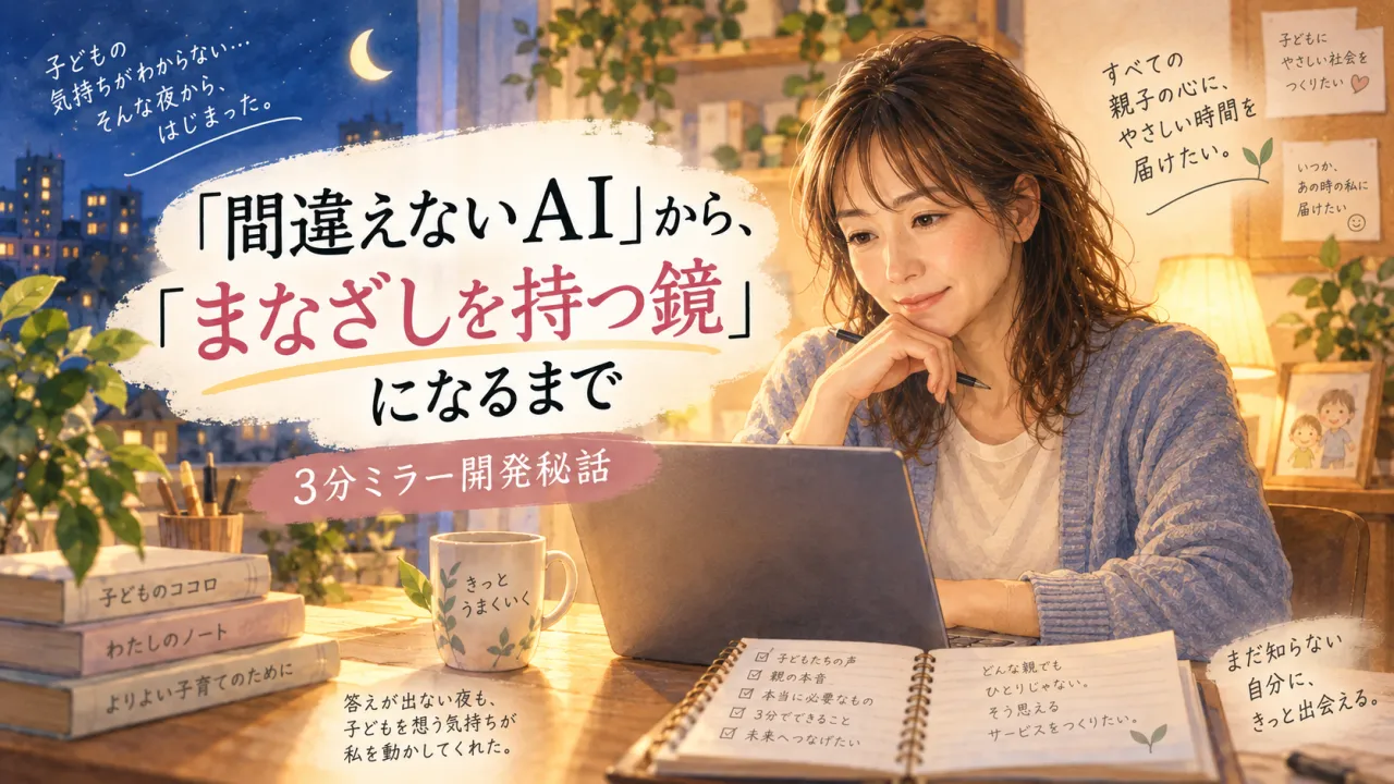 「間違えないAI」から、「気持ちに気づく鏡」へ — 3分ミラー開発秘話 —